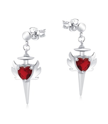 Heart Fire Silver Stud Earring STS-7172